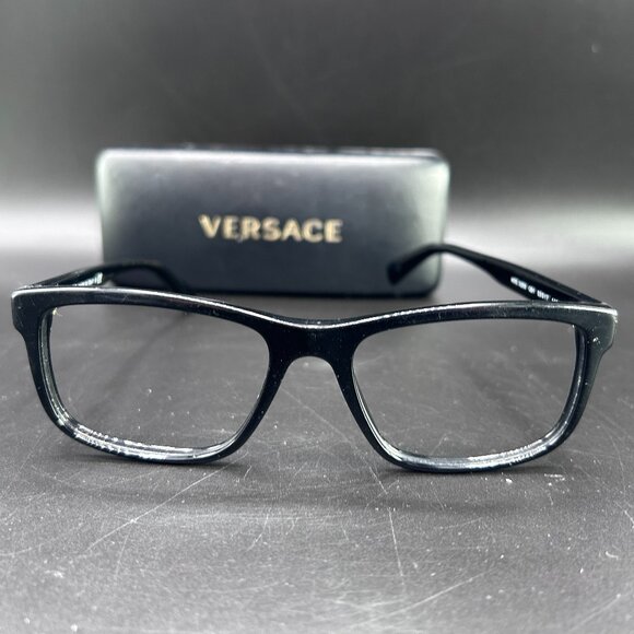 Versace Unisex Black Rectangle Plastic Eyeglasses VE 3253 GB1 NO LENS - Picture 2 of 16